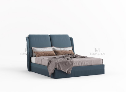 Luxury Bedroom Bed Design Upholstery Beds Furniture Sleep Hotel Blue Double new